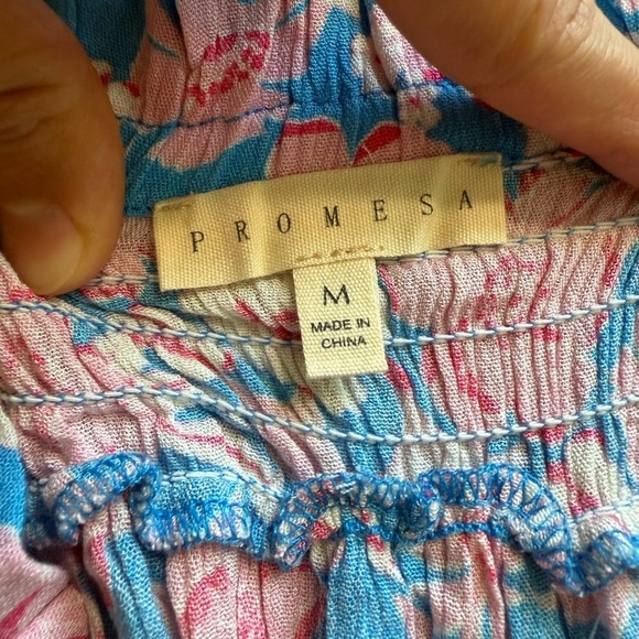 Promesa Floral Blue and Pink Women's Skirt - Picture 9 of 10